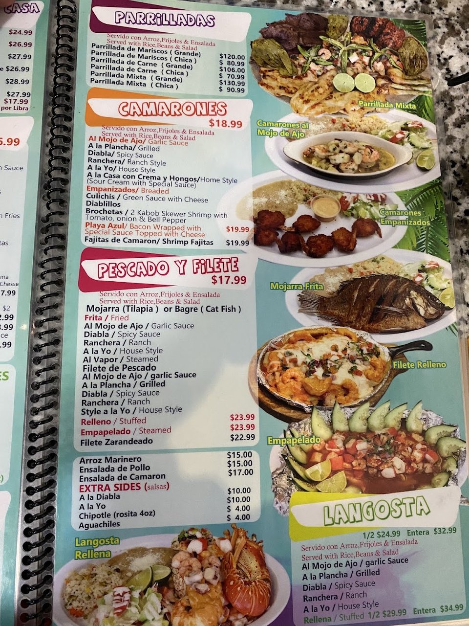 Sections for tacos, botanas, and caldos.